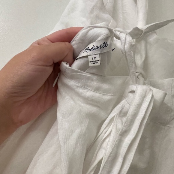 NWOT Madewell Embroidered Eyelet Tie-Back Cami Midi Dress Size 12 - Picture 8 of 9